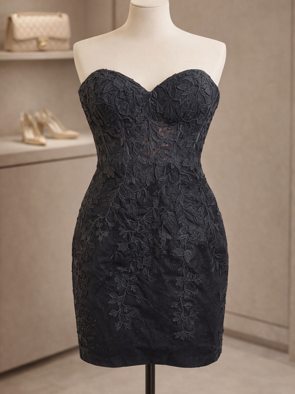 VELVI Sequin Corset Mini Dress - Black 6 - Homecoming / Cocktail dress
